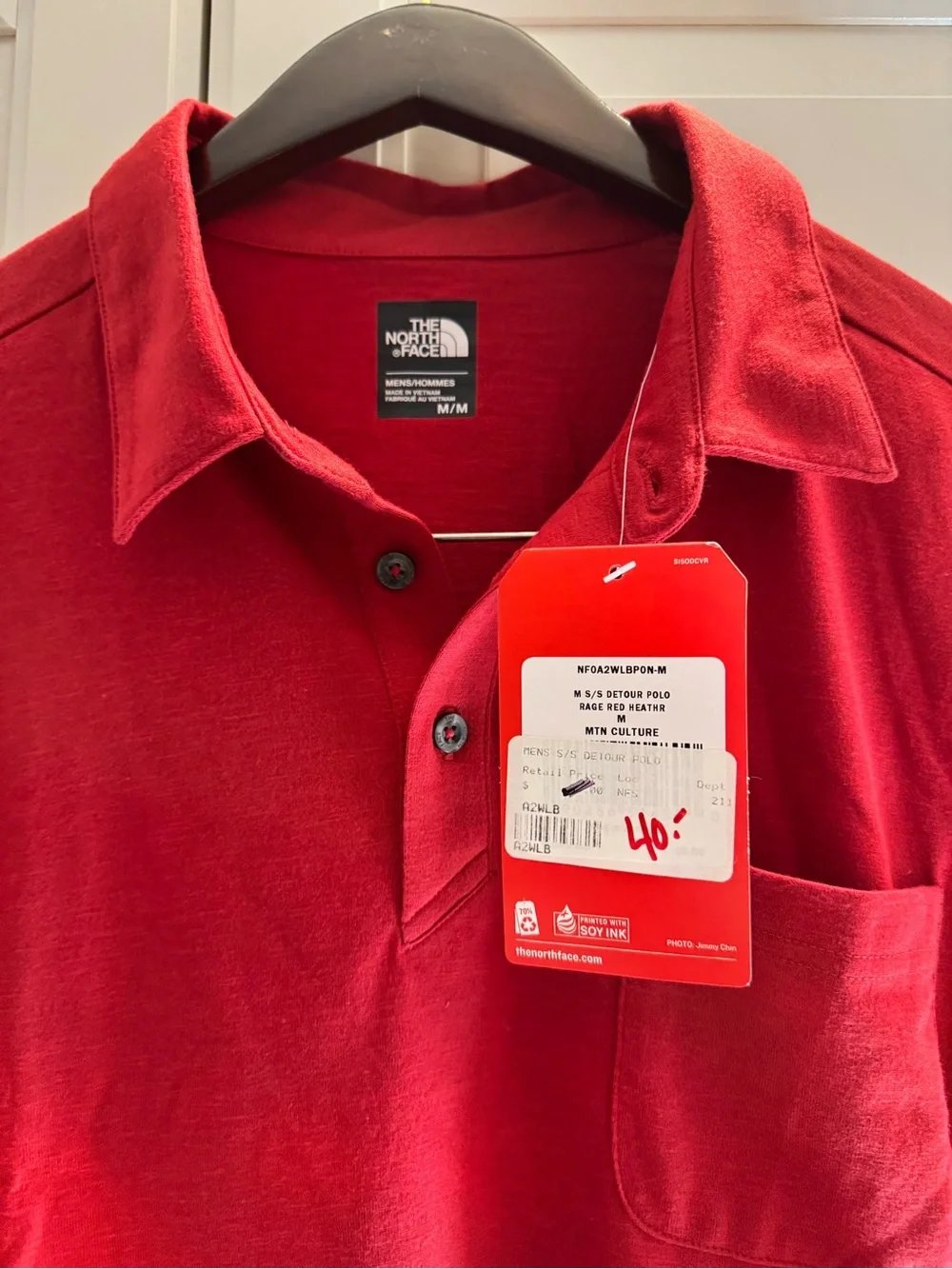 The North Face Red Short-Sleeve Polo Shirt